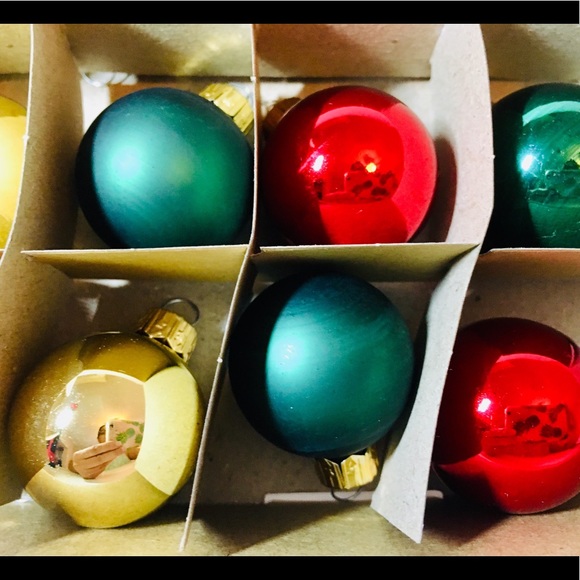 20 Xmas Polish Glass Mini Ball Ornaments Gold Red - Picture 6 of 8